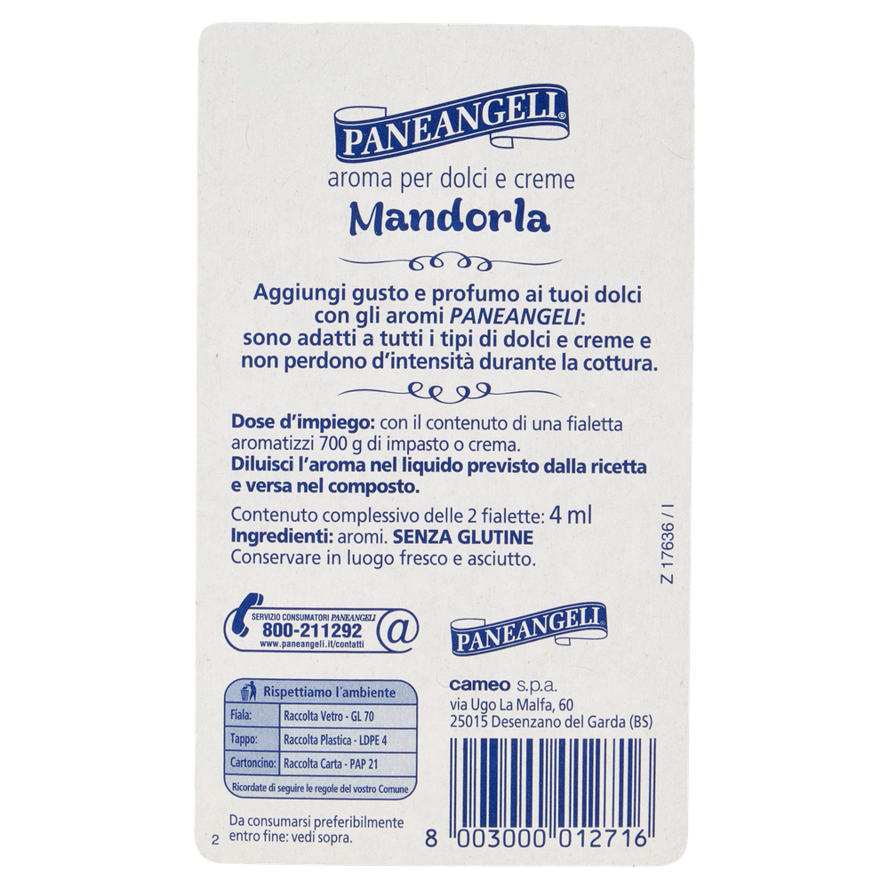 Aroma Per Dolci E Creme Alla Mandorla Senza Glutine 2x2ml Paneangeli - Foto 3