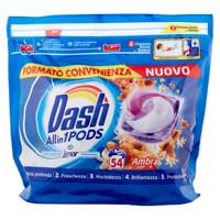 Detersivo Predosato Per Lavatrice Dash Pods Ambra , conf . Da 54 Caps Detersivo Predosato Per Lavatrice Dash Pods Ambra , conf . Da 54 Caps