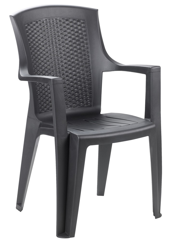 Poltrona Impilabile Effetto Rattan. Eden Antracite Progarden - Foto 1