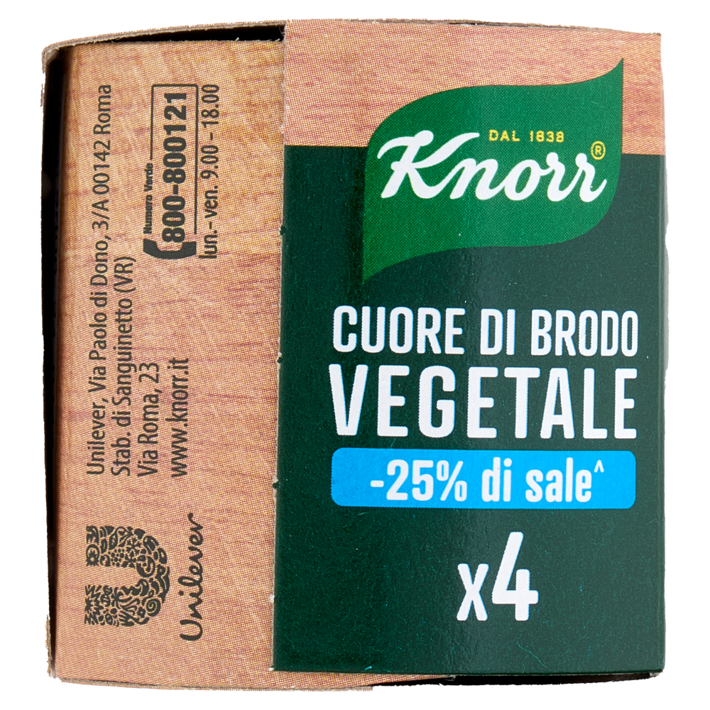 Cuore Di Brodo Vegetale Col 25% In Meno Di Sale 4x28g Knorr - Foto 2