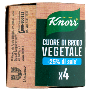 Cuore Di Brodo Vegetale Col 25% In Meno Di Sale 4x28g Knorr - Foto 2