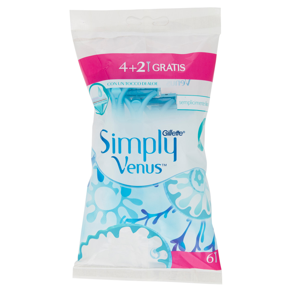Rasoi Simply Venus 2 Usa E Getta Da Donna Gillette Venus, 4+2 Pezzi - Foto 1