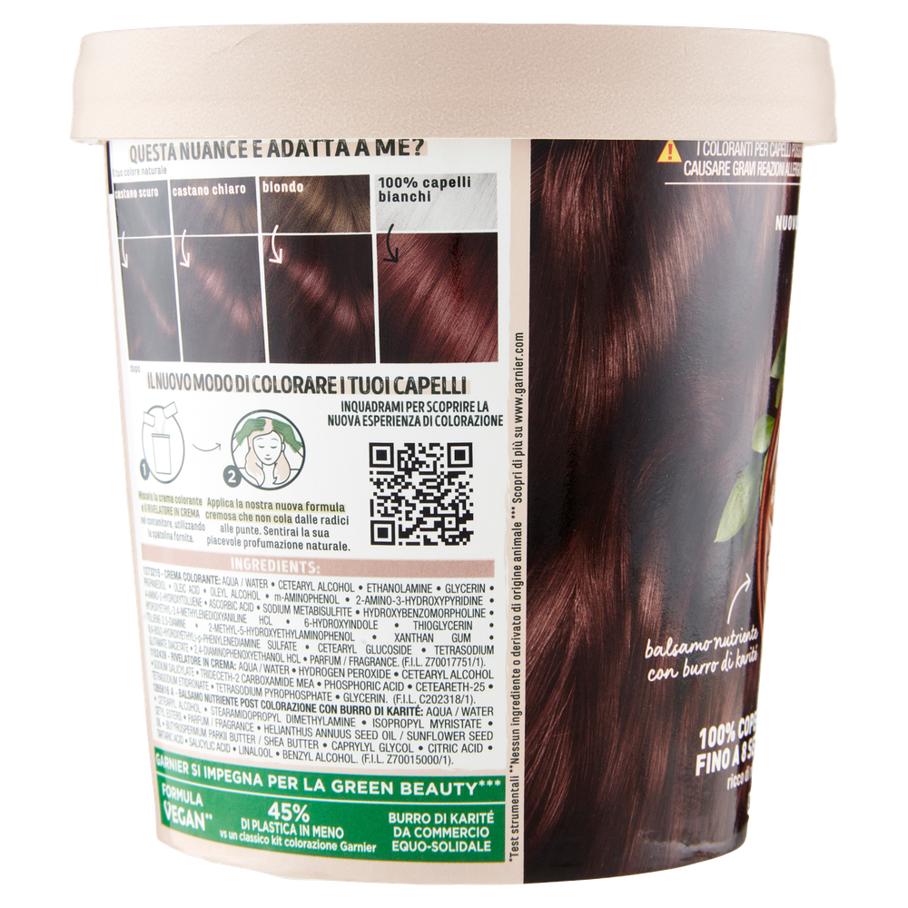 Colorazione Permanente 4.15 Castano Fresco Nocciola Good Garnier - Foto 2