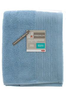 Asciugamano Spugna Cm60x110 Bordo A Rilievo Azzurro Chiaro Casa Premiu - Foto 1