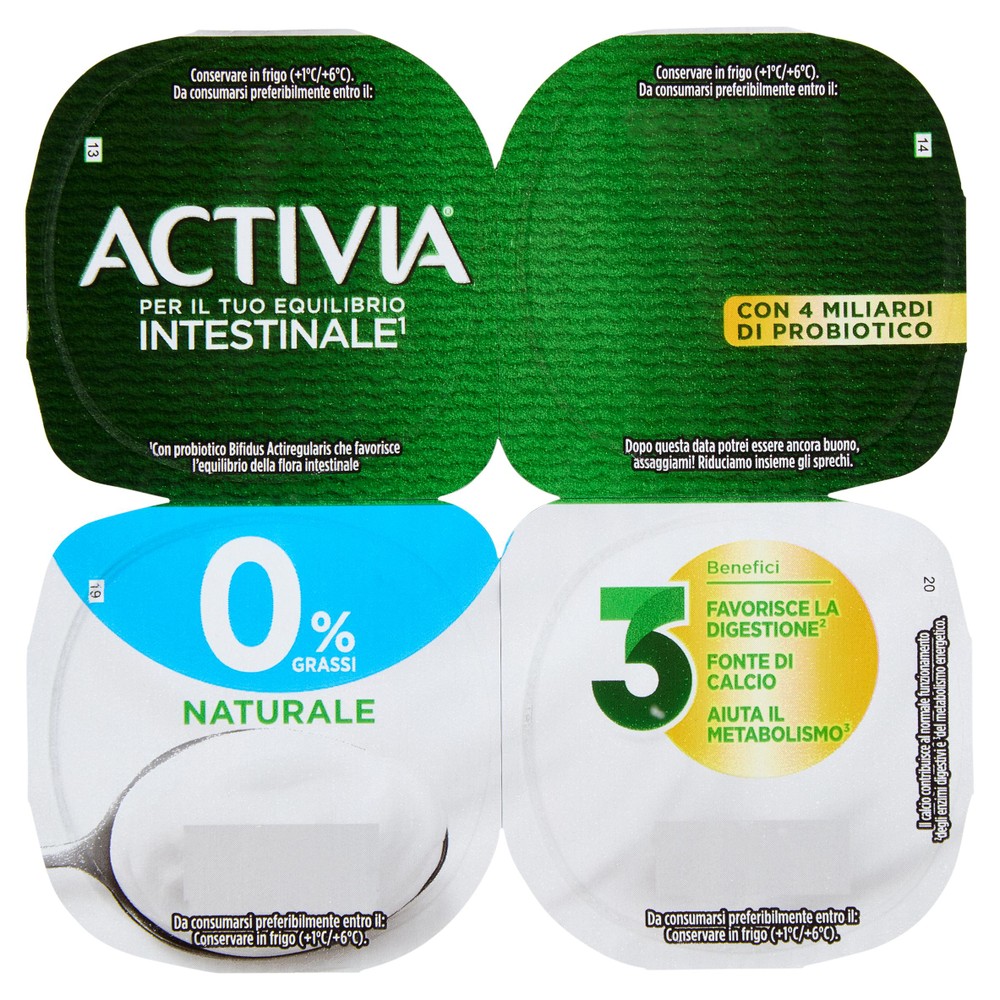 Yogurt 0% Grassi Bianco Naturale 4x125g Activia - Foto 1