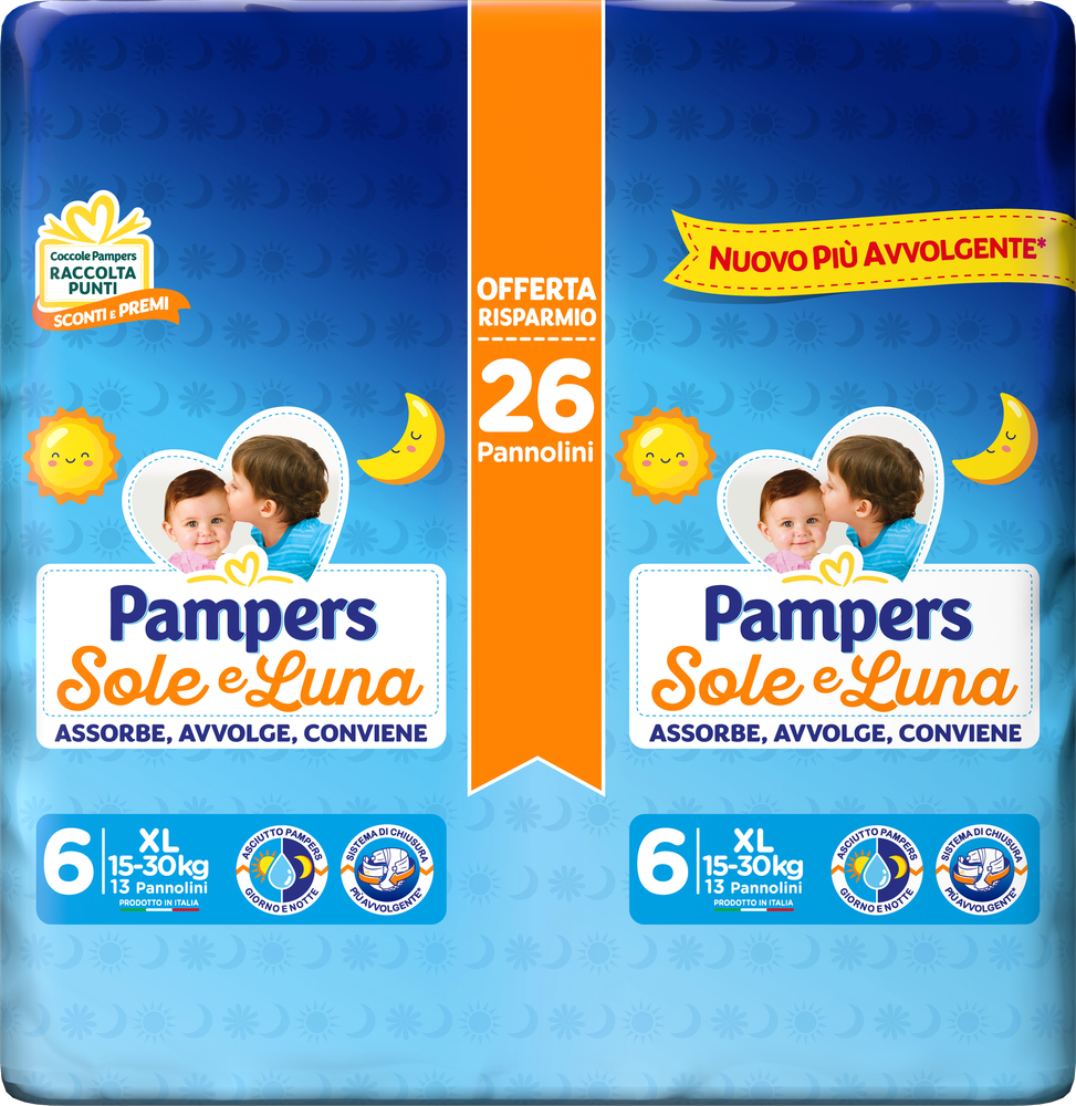 Pannolini Sole E Luna XL Pampers Conf.Da 26