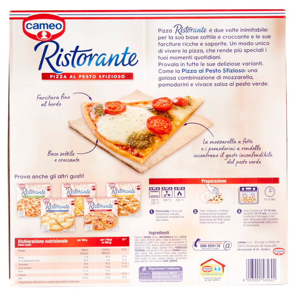 Pizza Pesto Sfizioso, Base Sottile Ristorante Cameo - Foto 3