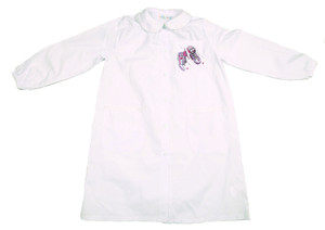 Grembiule Scuola Bambina 6 Anni Bianco Ricamo Scarpe - Foto 1