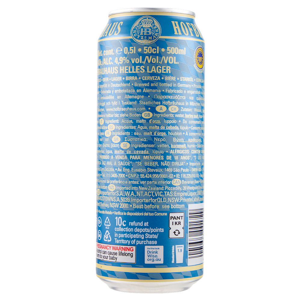 Lattina Birra Hb Helles Lager Hofbrau Munchen - Foto 3