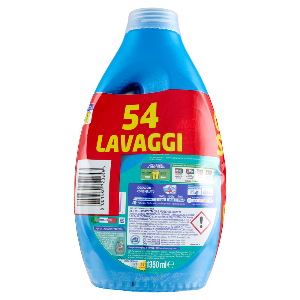 Detersivo Liquido Talco & Muschio 54 Lavaggi Ace - Foto 3