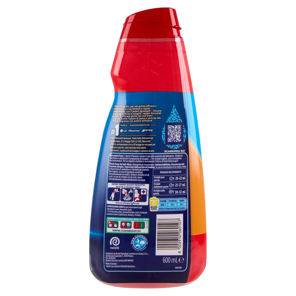 Gel Detersivo Liquido Per Lavastoviglie Antiodore 30 Lavaggi Finish - Foto 3