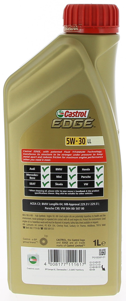 Olio Lubrificante Per Auto 5w30 Titanium 1l Castrol Edge - Foto 2