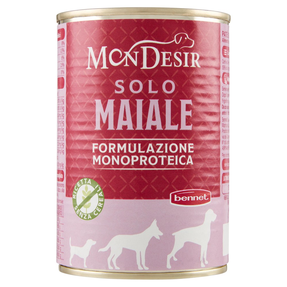 Pate' Monoproteico Adult Maiale Cani Mondesir