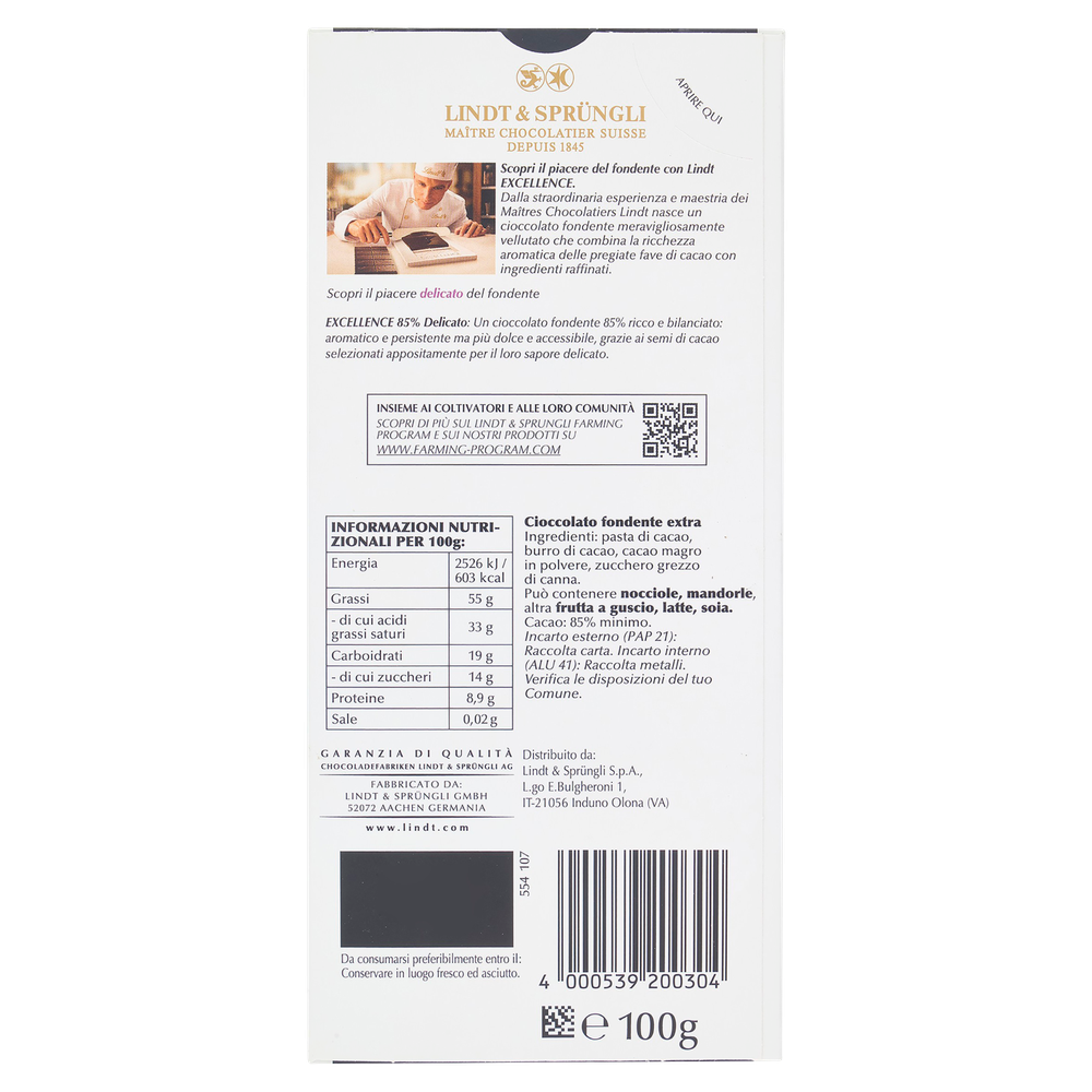 Tavoletta Excellence 85% Delicato Lindt - Foto 3