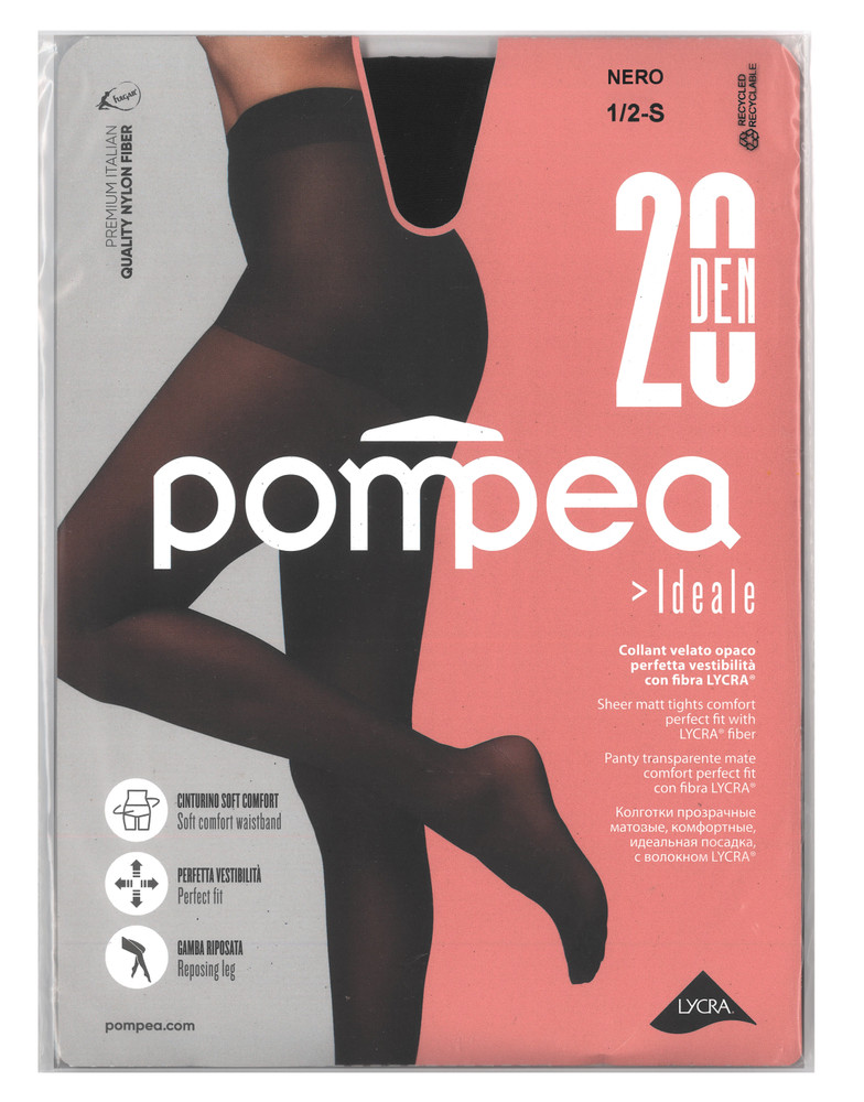 Collant Ideale 20 Tg 1/2 Nero 20 Denari Pompea - Foto 1