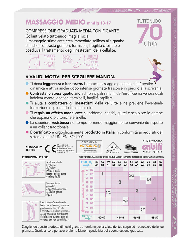 Collant Nudo Tg 4 Nero 70 Denari Manon - Foto 2