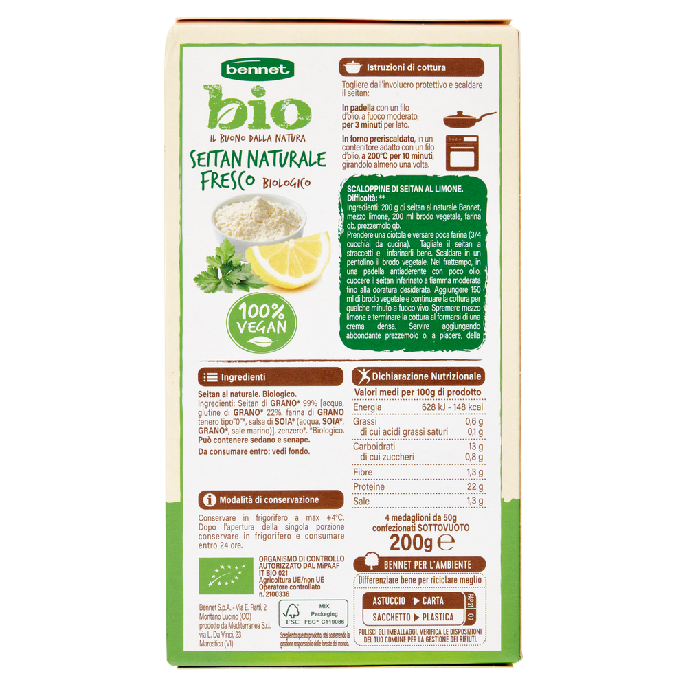 Seitan Naturale Biologico Bennet Bio - Foto 3