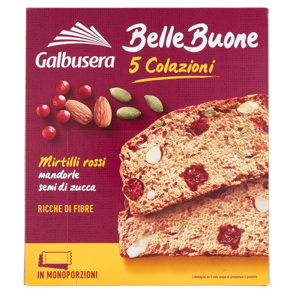 Fette Biscottate Mirtilli, Mandorle E Semi Bellebuone 5x40g Galbusera - Foto 1