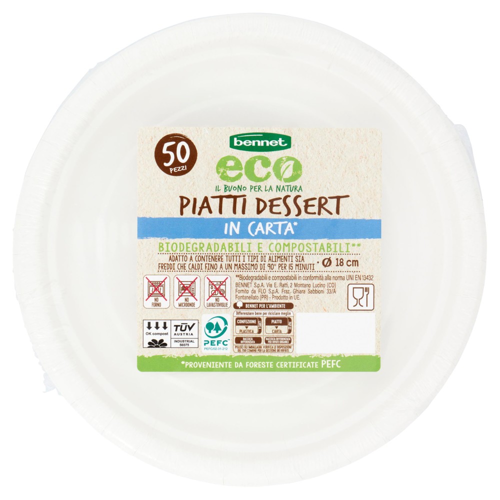 50 Piatti Dessert In Carta Bennet Eco - Foto 1
