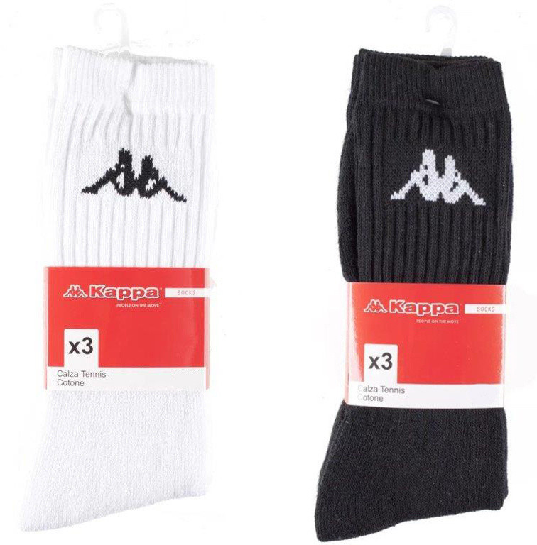 Calze Tennis Uomo 45/47 Bianco O Nero Conf Da 3 Kappa - Foto 1