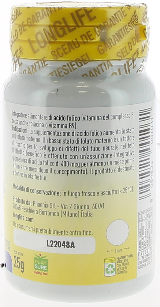 Longlife Acido Folico 400mcg Compresse - Foto 2