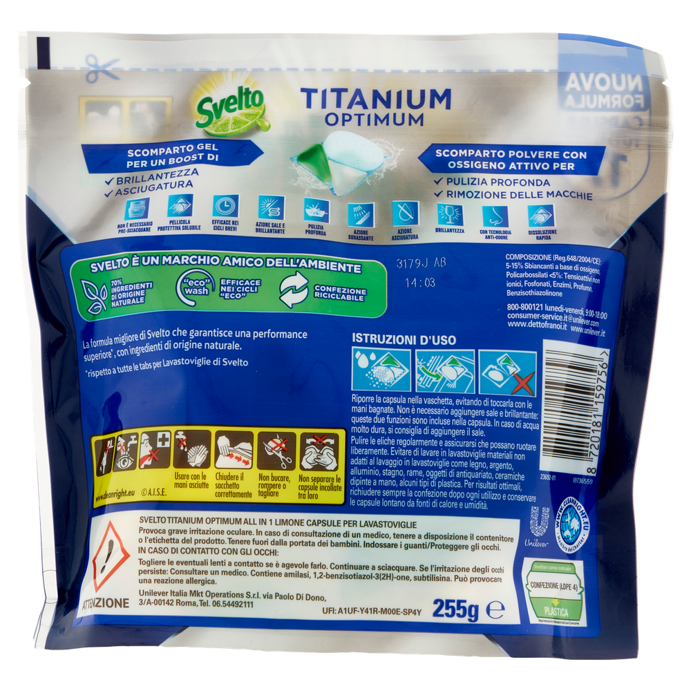 Detergente Per Lavastoviglie In Tabs Al Limone Svelto Titanium