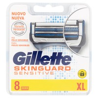 Lamette Skinguard Sensitive Rasoi Pelli Sensibili Gillette, 8 Pezzi Lamette Skinguard Sensitive Rasoi Pelli Sensibili Gillette, 8 Pezzi