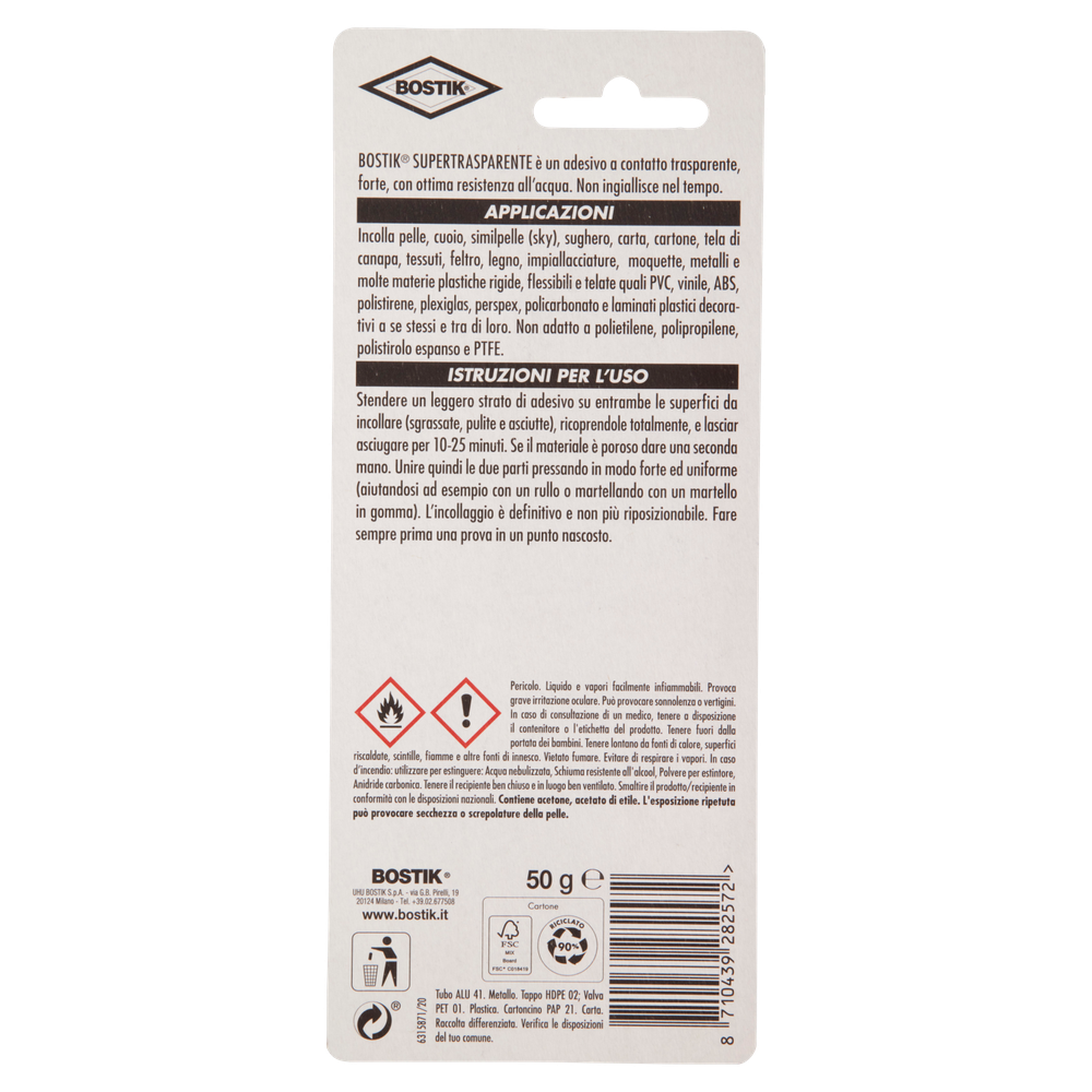Colla A Contatto Supertrasparente Blister 50gr Bostik - Foto 3