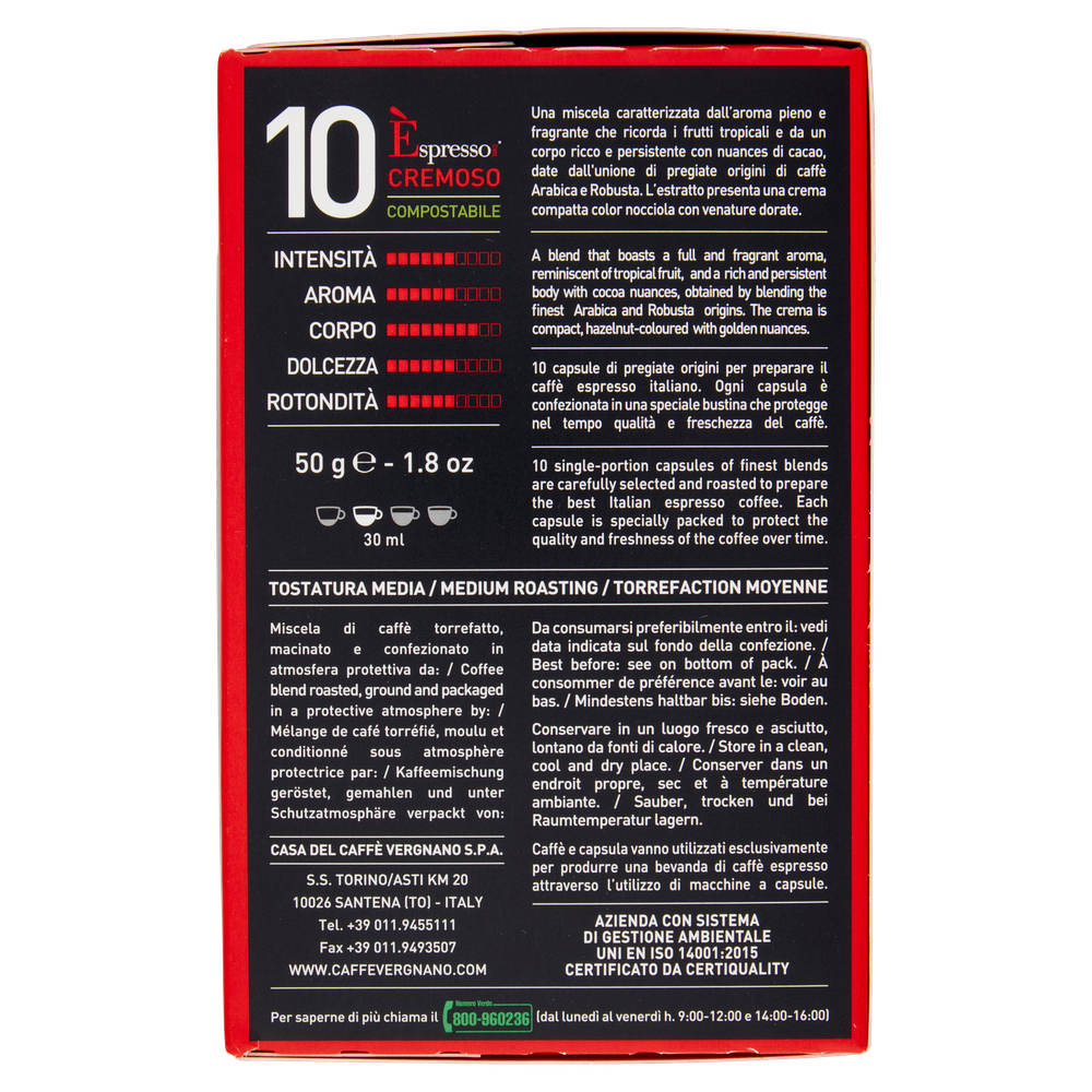 Capsule Caffè Cremoso Compatibili Nespresso 10pz Caffè Vergnano - Foto 3