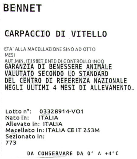 Carpaccio Di Vitello Filiera Valore Bennet - Foto 3
