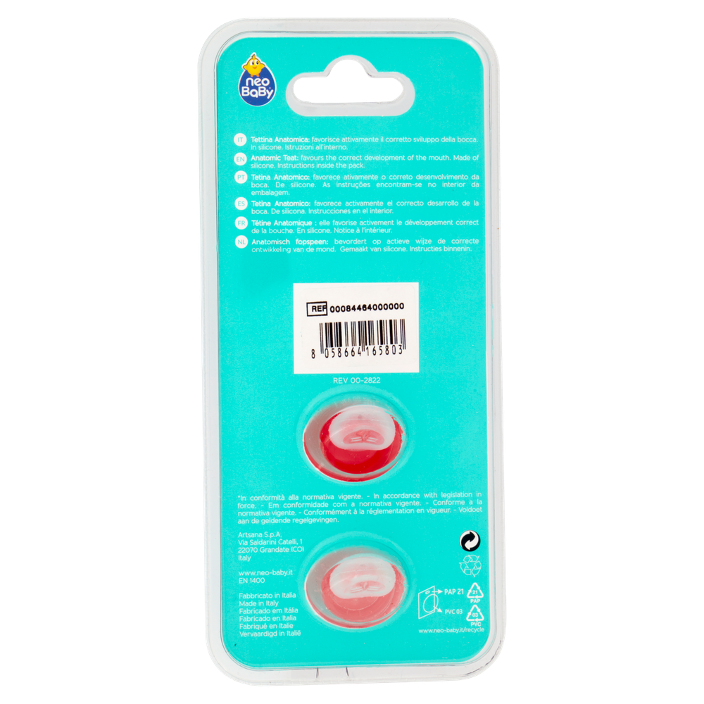 2 Succhietti In Silicone Rosa Neobaby 6m+ - Foto 3