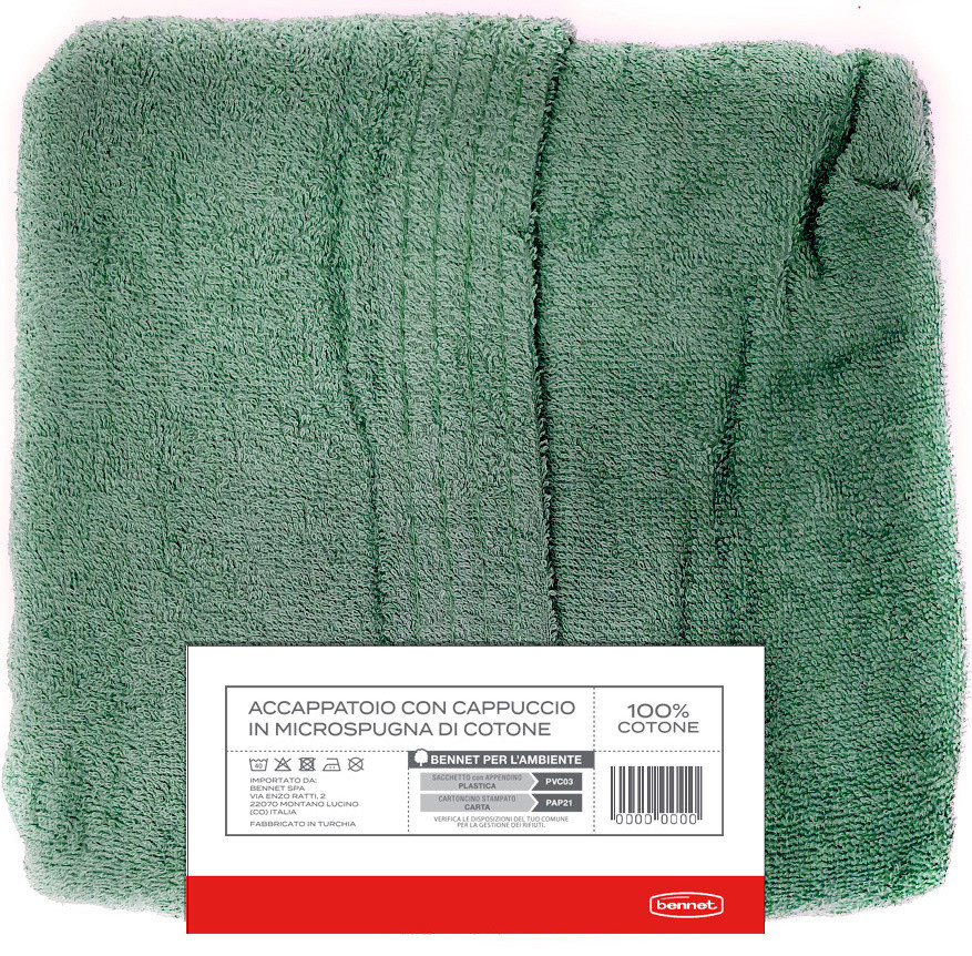 Accappatoio Unisex Con Cappuccio XL/ XXL Verde Casa - Foto 2