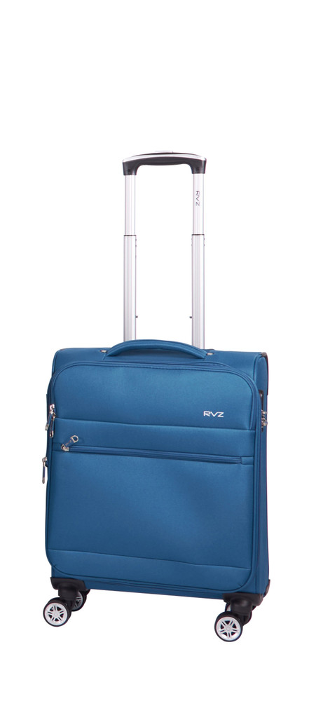 Trolley In Poliestere Blu 55hx40x20, 4 Ruote Doppie Piroettanti - Foto 1
