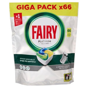 Pastiglie Detersivo Lavastoviglie Platinum Limone 66 Caps Fairy - Foto 1