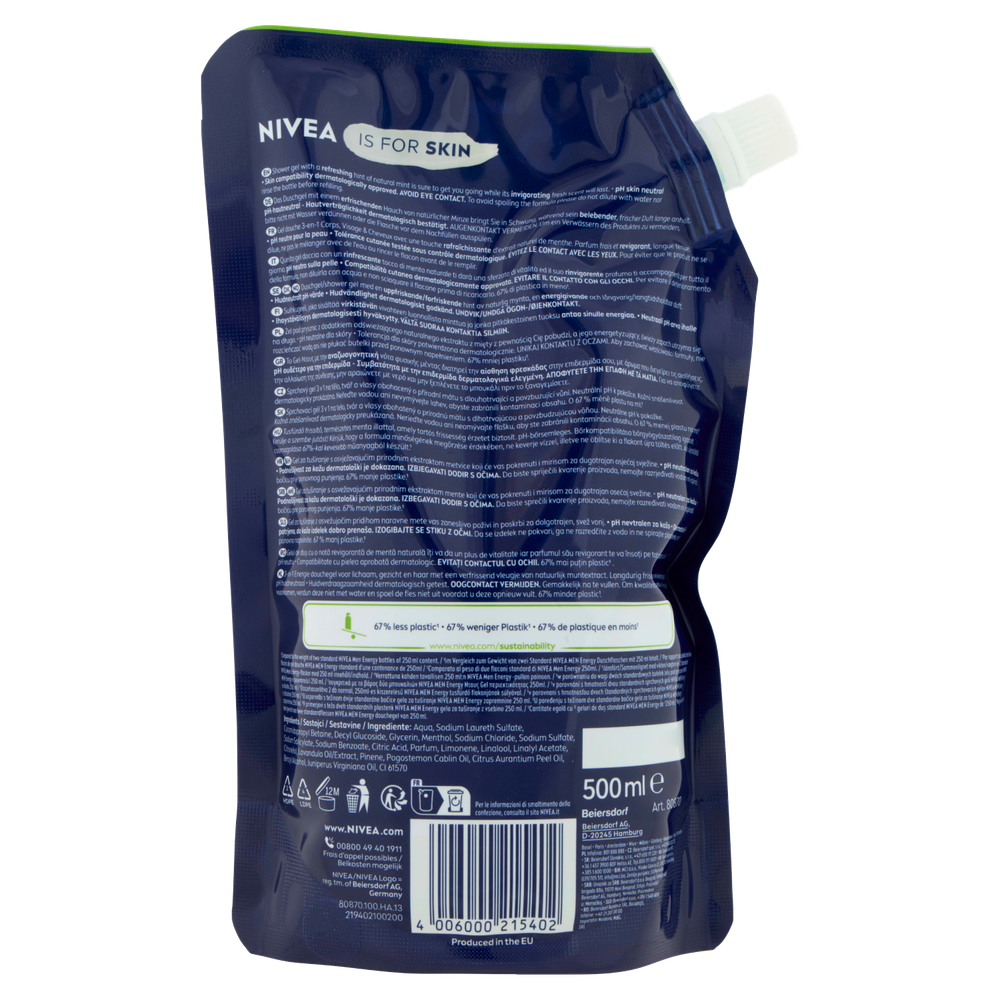 Ricarica Nivea Men Energy Shower Gel Easy Refill - Foto 3