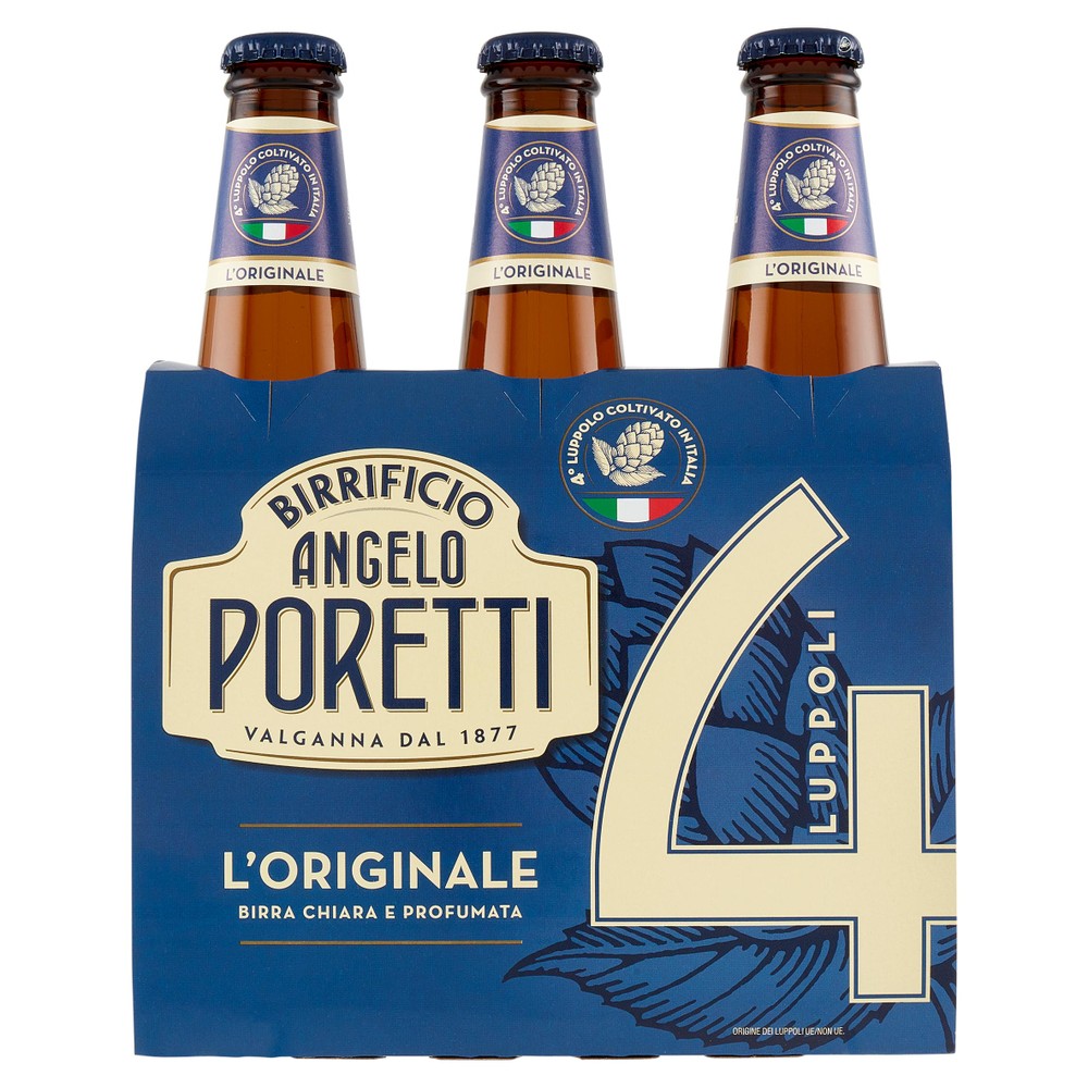 Birra Poretti Chiara 4 Luppoli 3 Bottiglie Da Cl.33 - Foto 1