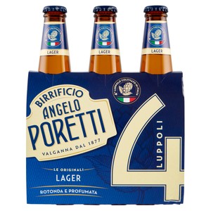 Birra Poretti Chiara 4 Luppoli 3 Bottiglie Da Cl.33