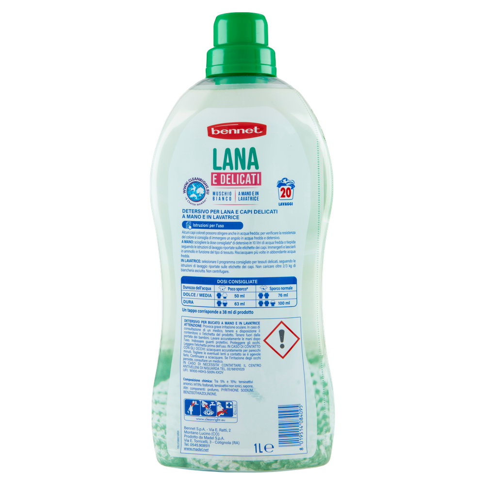 Detersivo Liquido Lana E Delicati A Mano E Lavatrice Muschio Bennet - Foto 3