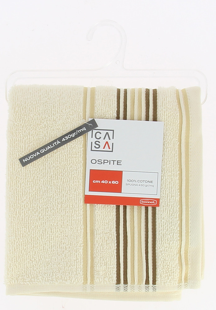 Ospite Spugna Bordo Jacquard Cm40x60 Ecru Casa - Foto 1
