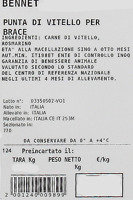 Punta Per Brace Di Vitello Filiera Valore Bennet - Foto 3