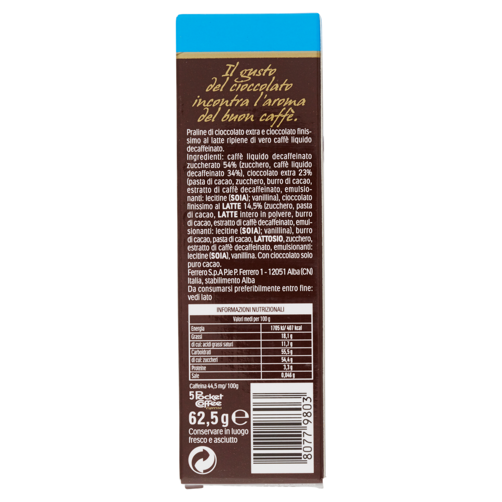 Cioccolatini Con Espresso Decaffeinato 5x12,5g Pocket Coffee - Foto 3