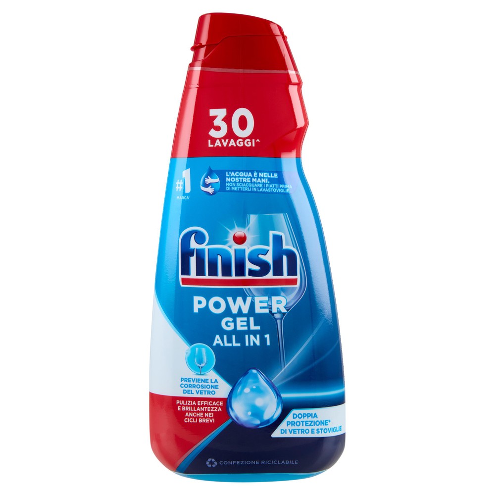 Power Gel Detersivo Liquido Per Stoviglie Protette 30 Lavaggi Finish - Foto 1