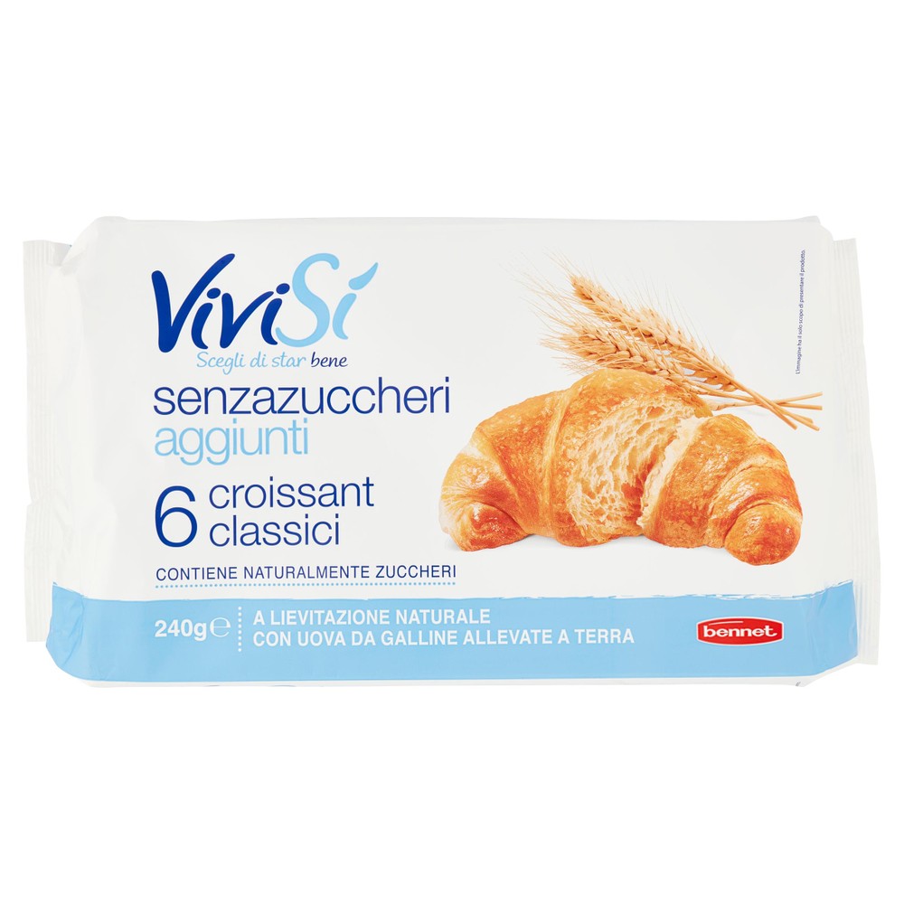 Croissant Classici Senza Zucchero 6x40g Bennet Vivisì - Foto 1