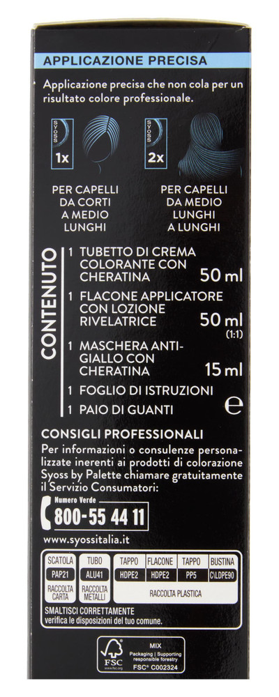 Colorazione Capelli Base Cool 3.59 Castano Scuro Syoss By Palette - Foto 2
