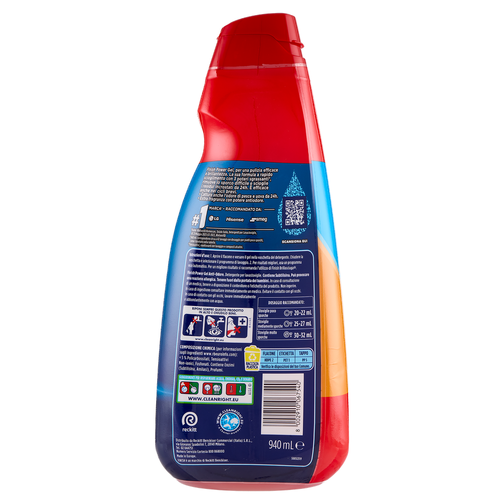 Power Gel Detersivo Liquido Lavastoviglie Antioodore Finish 42 Lavaggi - Foto 3