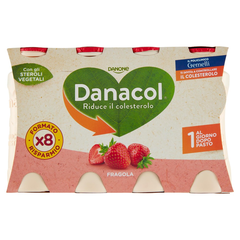 Yogurt Da Bere Riduce Il Colesterolo Fragola 8x100g Danacol - Foto 1