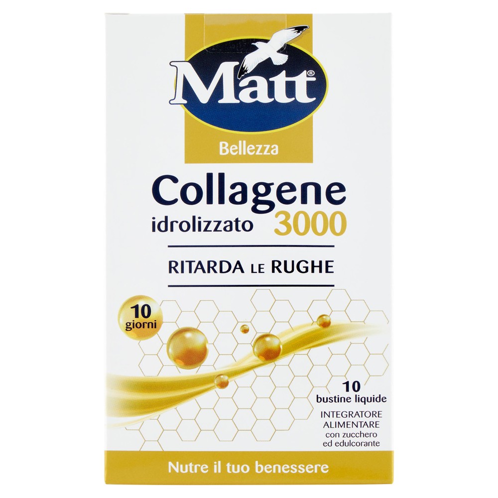Integratore Bellezza Collagene Idrolizzato 3000 10 Bustine Matt - Foto 1