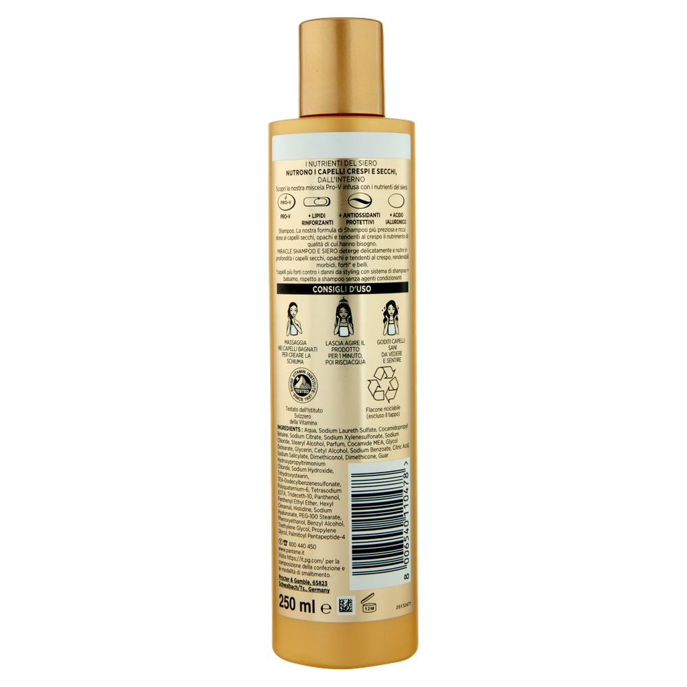 Miracle Shampoo Protezione Cheratina Lisci Effetto Seta Pantene