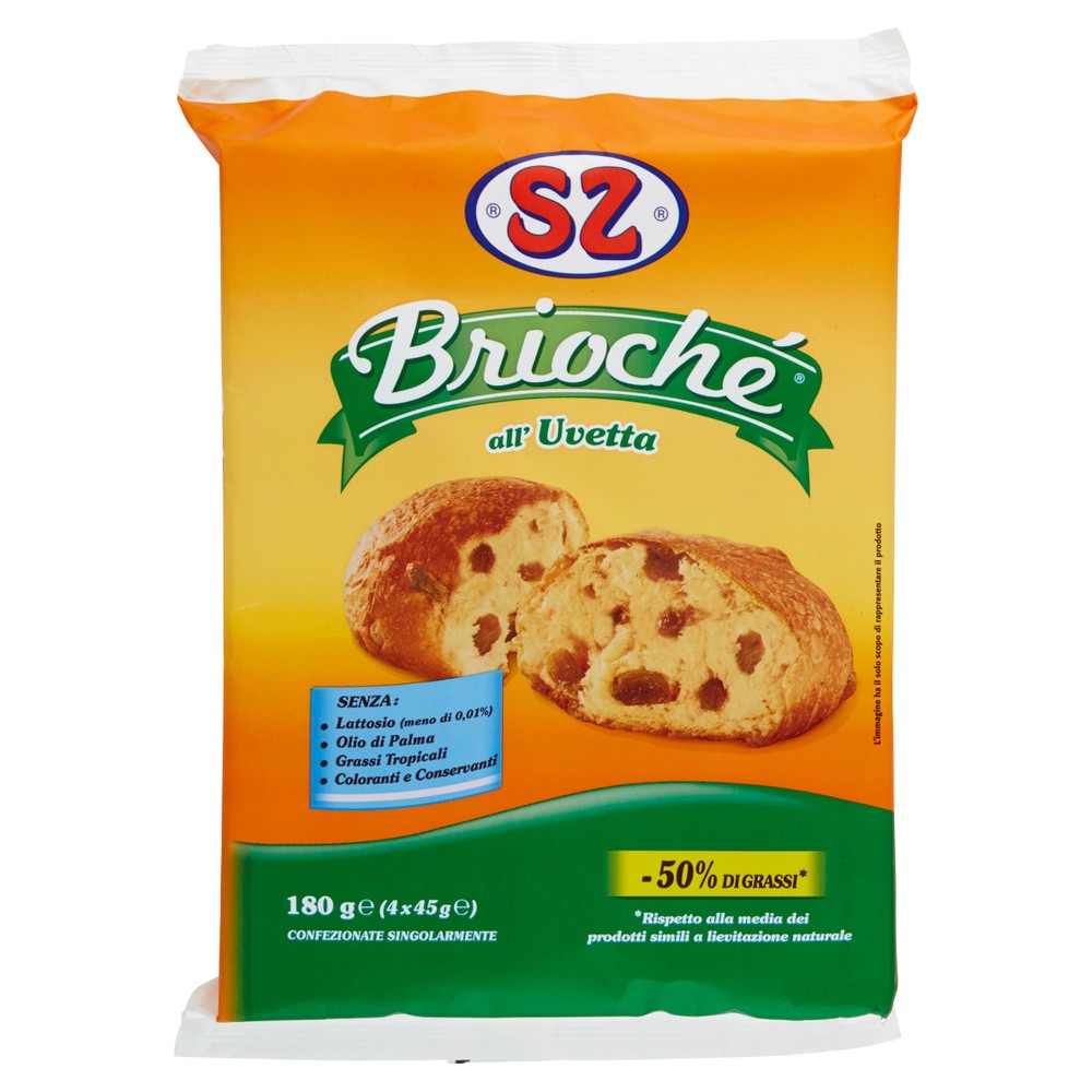 Brioche All'uvetta Senza Zucchero, Latte E Lattosio 4x45g Sz - Foto 1