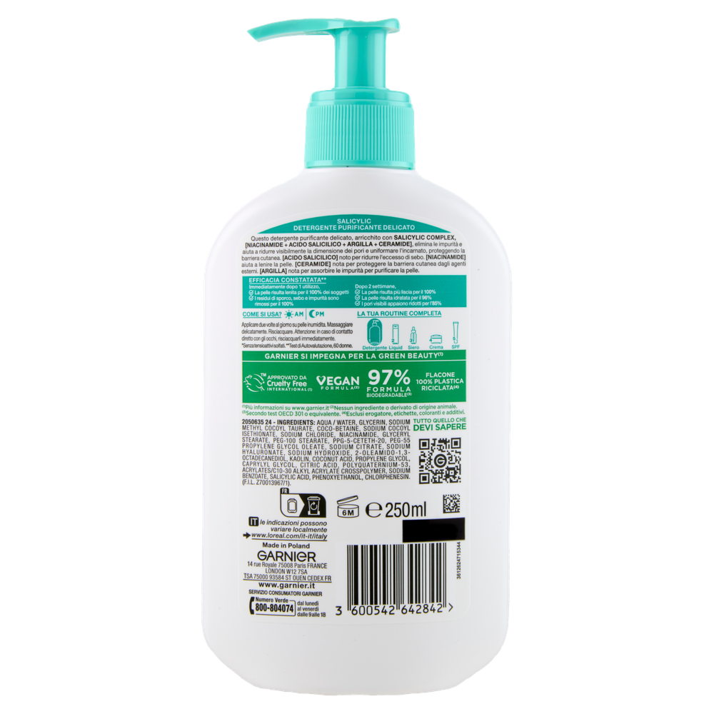 Gel Viso Detergente Purificante Delicato Salycylic Pure Active Garnier - Foto 3